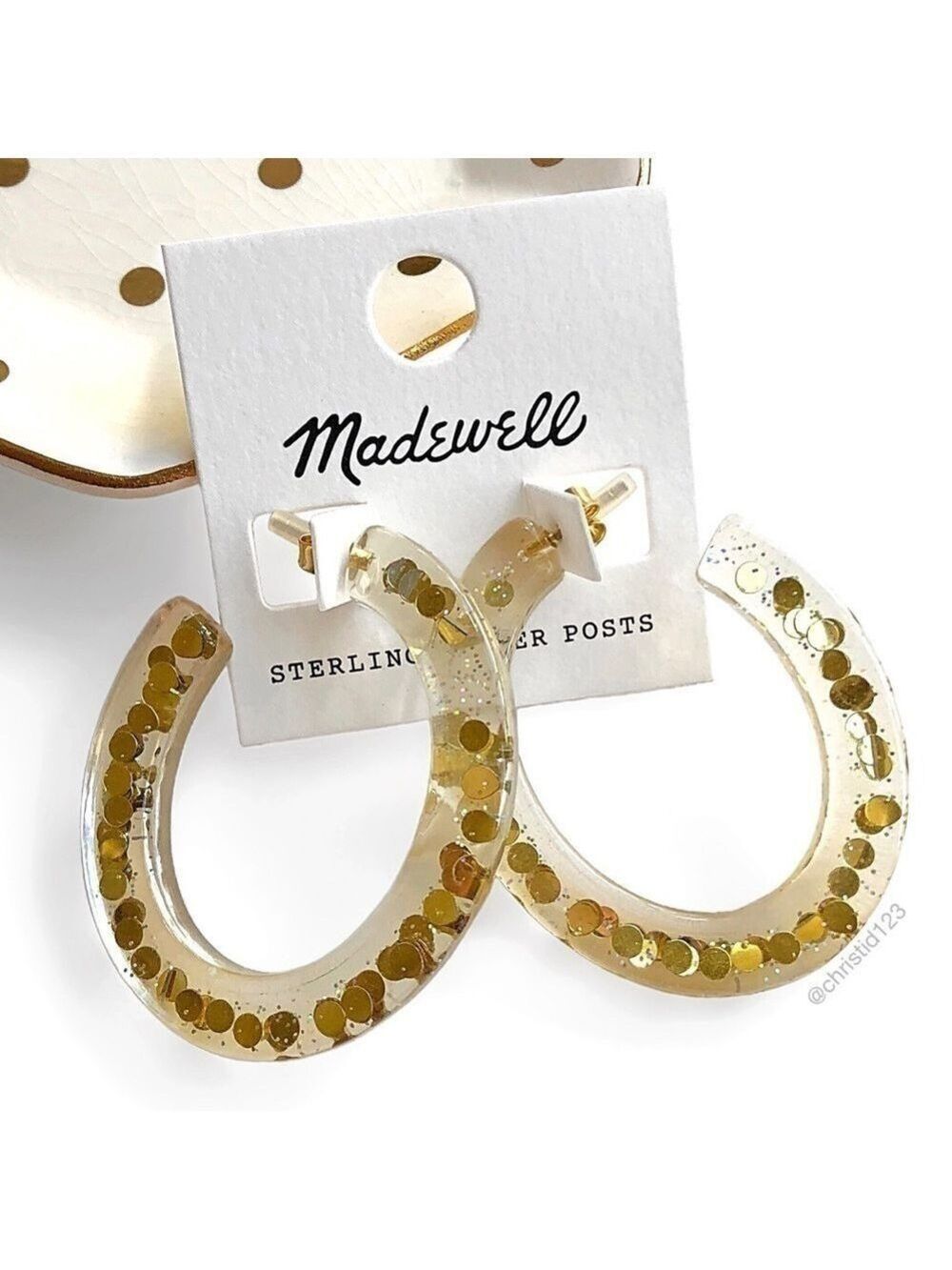 Madewell Paillette Resin Oval Hoop Earrings